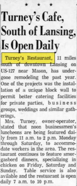 Mason Manor Motel (Turneys Dining Room) - April 1963 Article